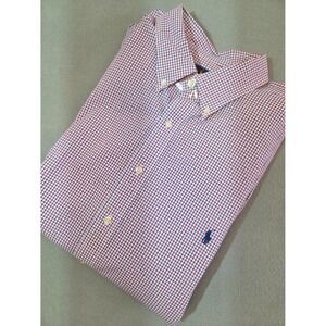 Ralph Lauren 2XB Stretch Cotton Red Blue Check Button Down Shirt Men